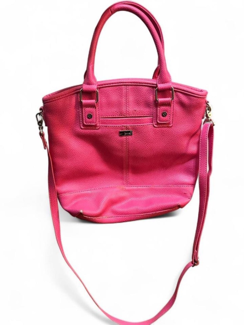 Thirty-One pink leather handbag with adjustable strap